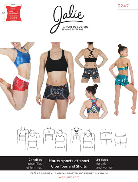 Jalie 3247 Cropped Tops and Gym Shorts