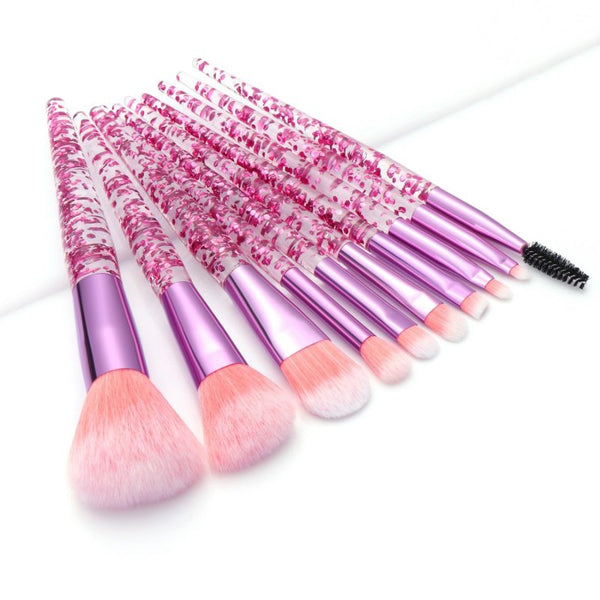 KySienn 10 PCS Glitter Make Up Brush Set