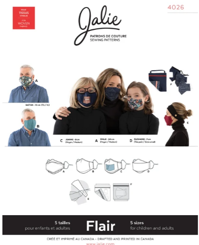 Jalie 4026 FLAIR Face Masks and accessories